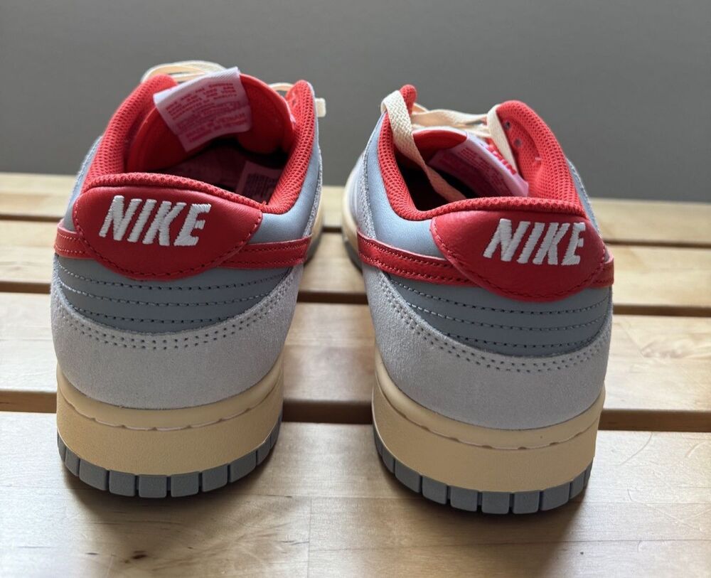 Nike Men's Dunk Low  "Athletic Department" in Sail/Picante Red - Picture 7 of 12